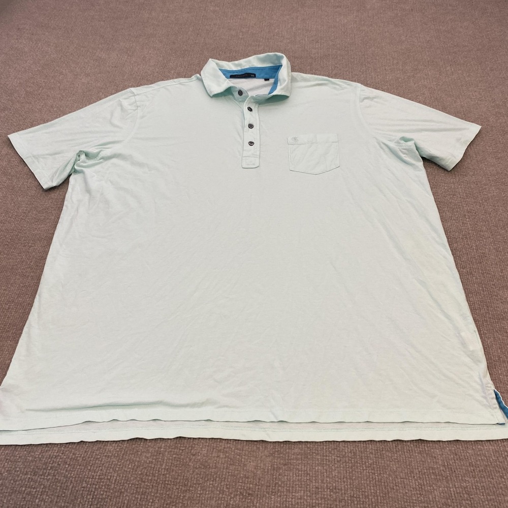 Greyson Polo Shirt Green Solid Pima Cotton Golf Stretch Performance Mens 2XL